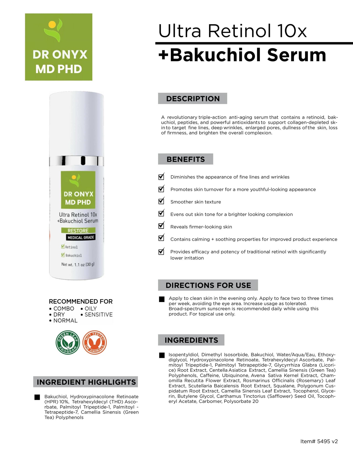 Retinol + Bakuchiol Age Defense Serum (MD PhD Formulated)