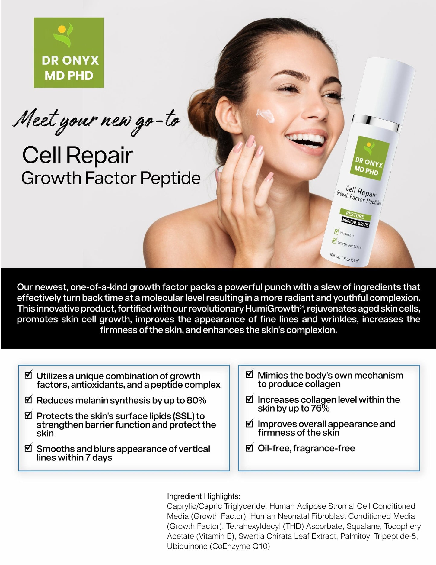 Cellular Repair Growth Factor Peptide Serum (MD PhD Formulated)