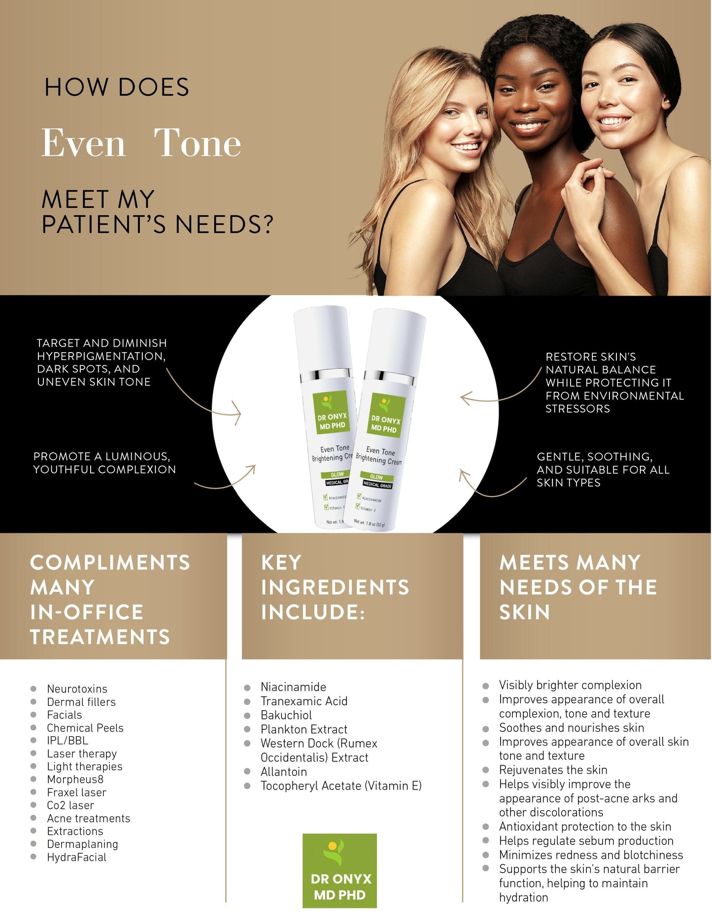 Even Tone Brightening Cream MD PhD Formulated