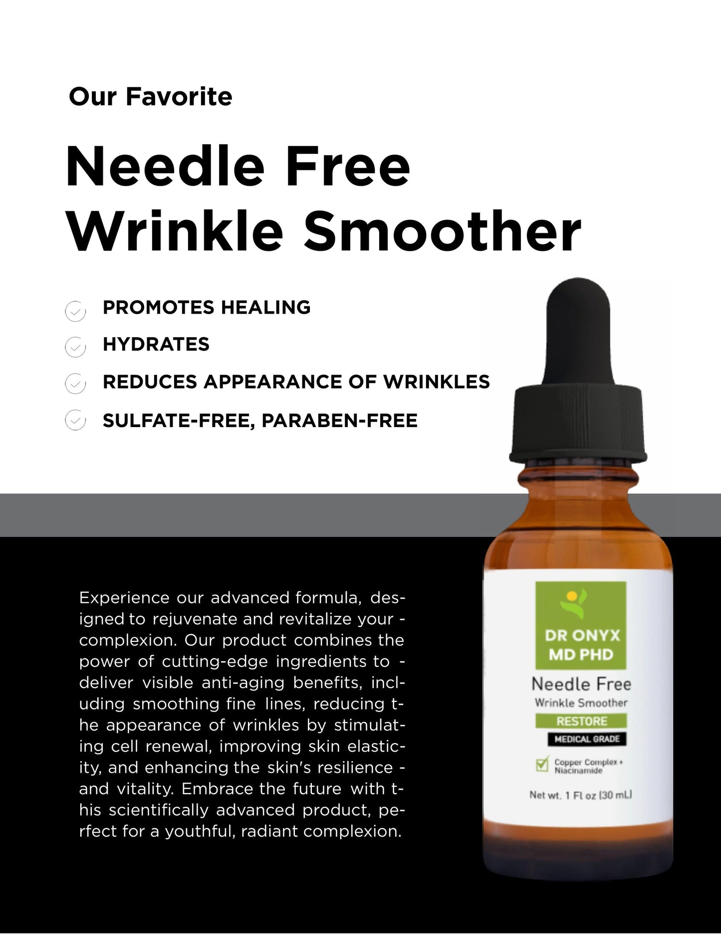 Needle-Free Wrinkle Smoother MD PhD Formulated