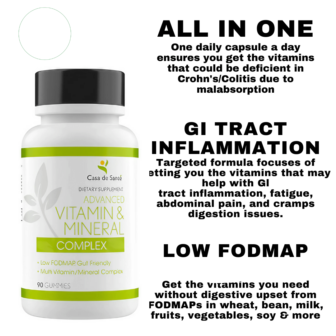 Low FODMAP Vitamin & Mineral Gummies for IBS, SIBO, IBD, Crohn's, Colitis & Malabsorption, Gut Friendly, No Bloating, Low FODMAP Certified - casa de sante