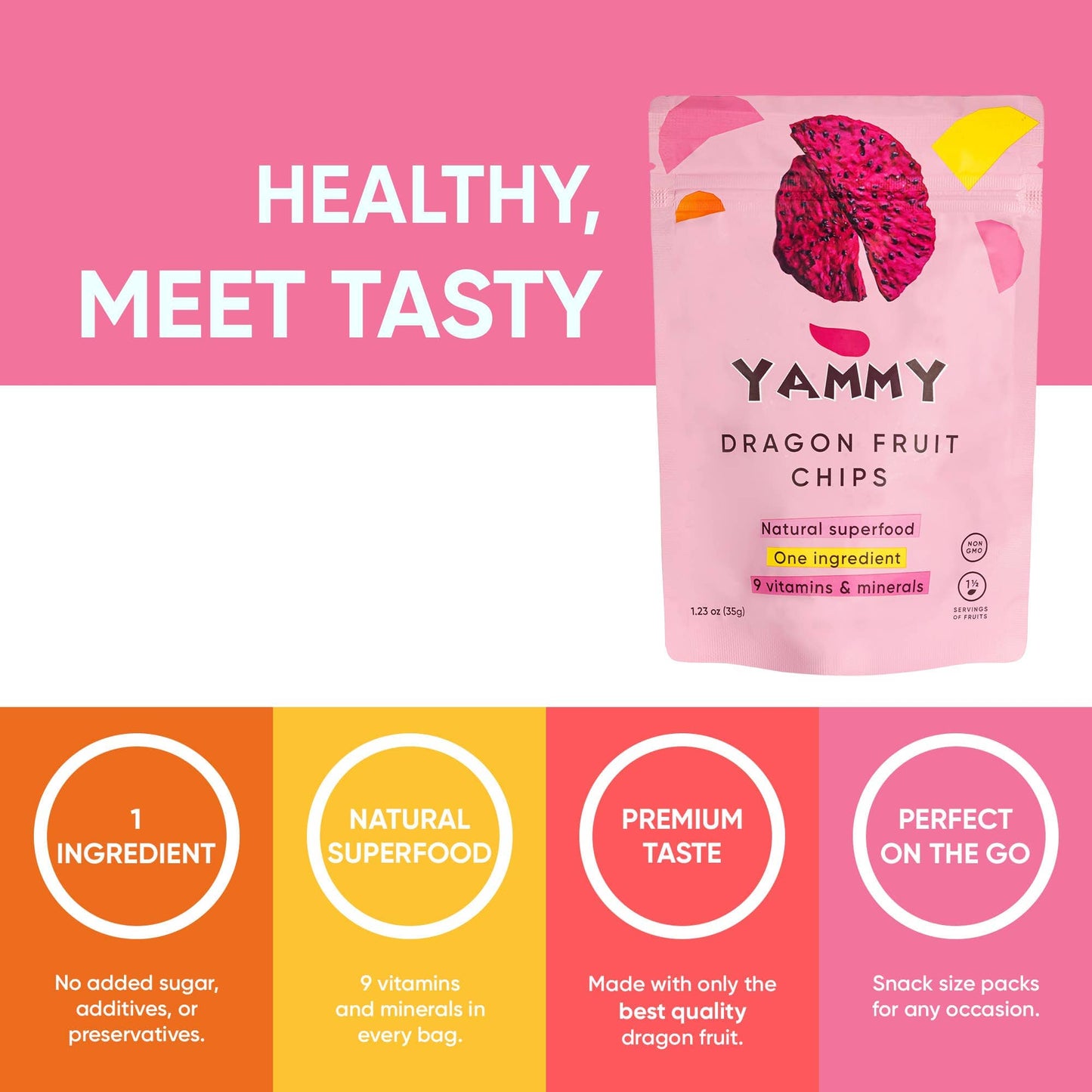 Yammy Dried Dragon Fruit Chips - casa de sante