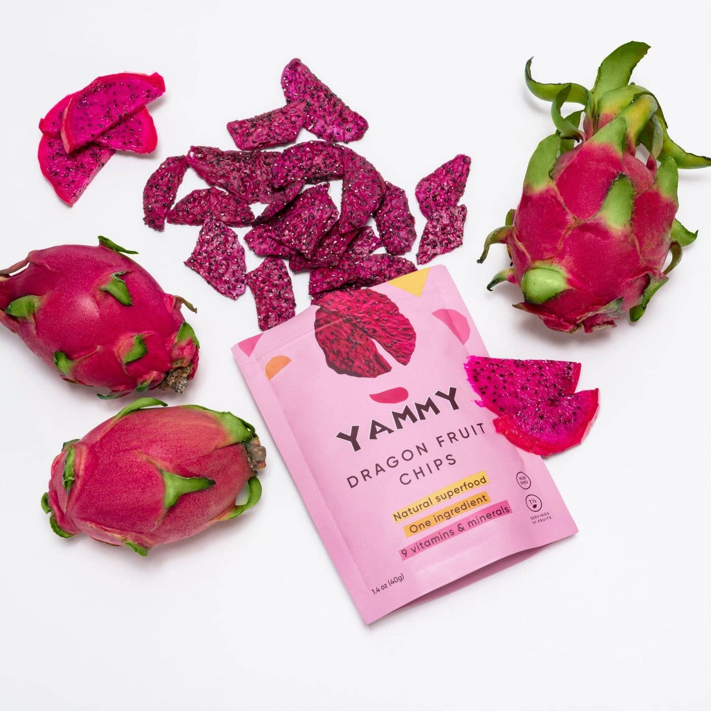 Yammy Dried Dragon Fruit Chips - casa de sante