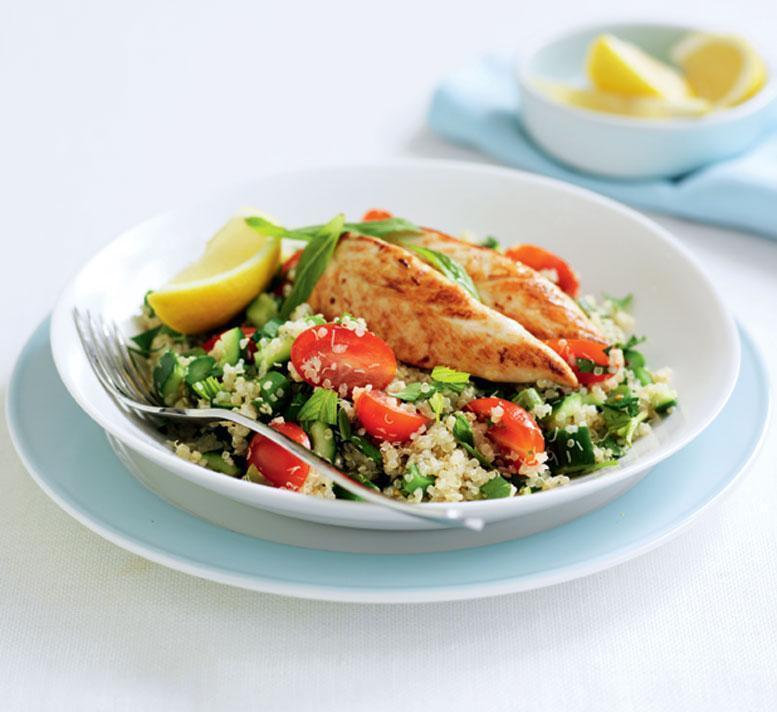 Grilled Chicken Quinoa Taboulleh Salad Recipe