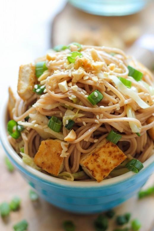 Soba Noodle Salad with Tofu +Vegetables Recipe