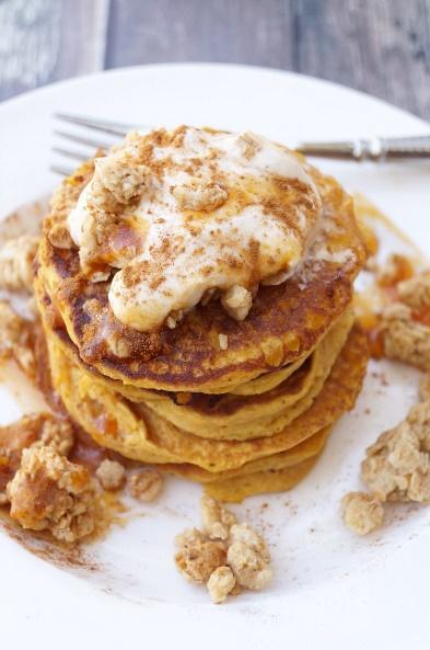 Pumpkin Pancake with Granola & Yogurt Recipe