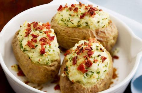 Baked Potato with Ham & Chives Recipe