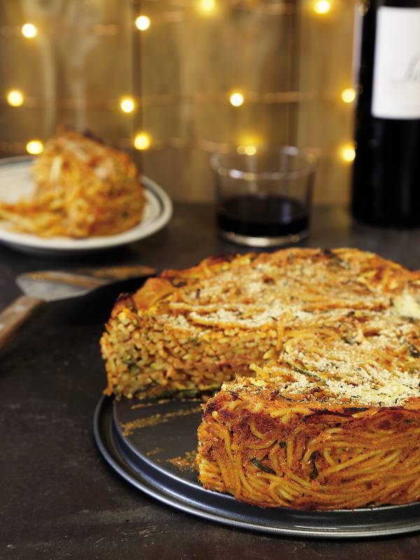 Low FODMAP Zucchini Spaghetti Pie Recipe