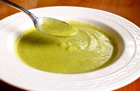 Low FODMAP Zucchini Soup with Savory Granola Recipe