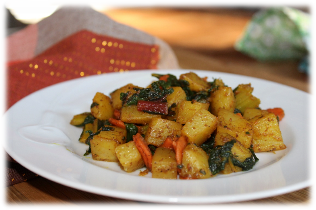 Low FODMAP Spicy Chard, Potatoes, and Carrots Recipe