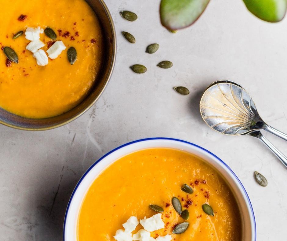 Low FODMAP Warm Tomato Soup with Coconut Cream and Lemon-Thyme-Rosemary Oil Recipe