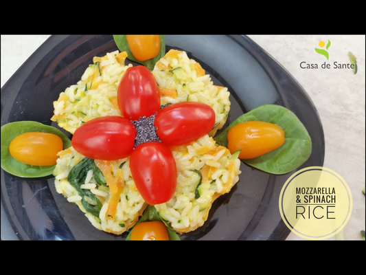 Low FODMAP Vegetarian Mozzarella & Spinach Rice Recipe (Video)