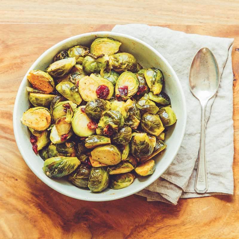 Low FODMAP Holiday Dish: Roasted Brussels Sprouts with Dijon Vinaigrette Recipe