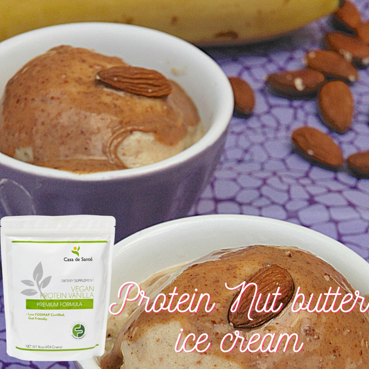 Low FODMAP Protein Nut Butter Ice Cream (Video)