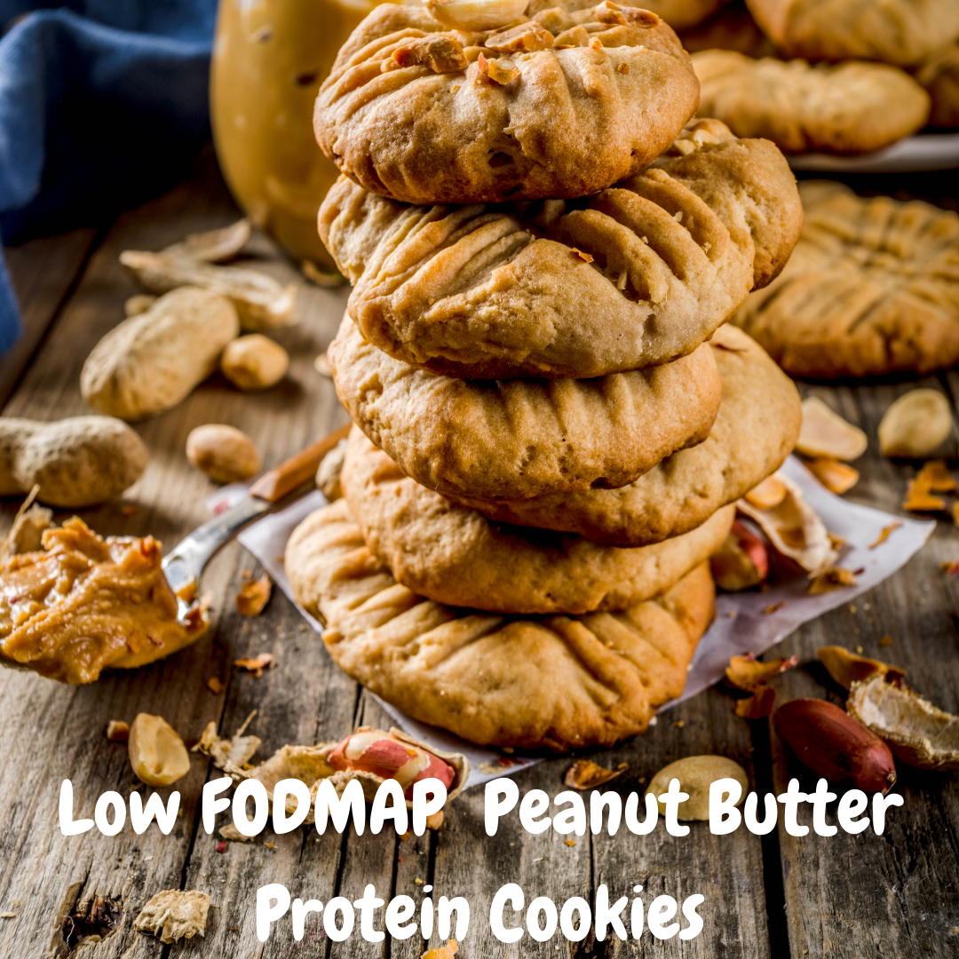 Low FODMAP Protein Peanut Butter Cookies (4 ingredients)
