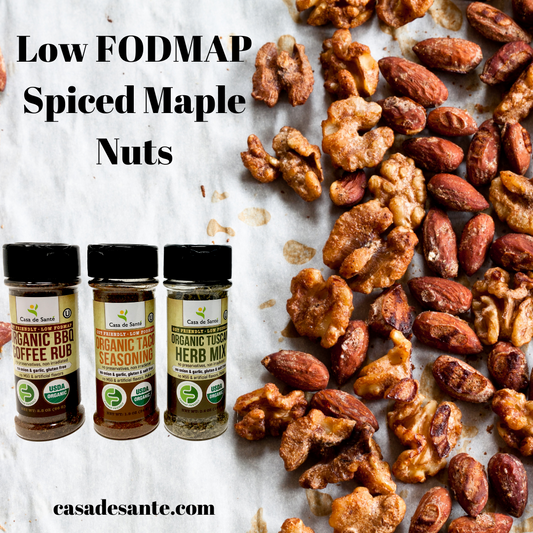 Low FODMAP Spiced Maple Glazed Mixed Nuts