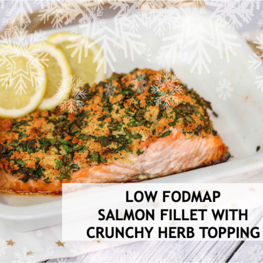 LOW FODMAP SALMON FILLET WITH CRUNCHY HERB TOPPING