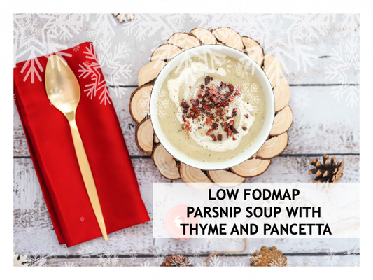 LOW FODMAP PARSNIP SOUP WITH THYME AND PANCETTA