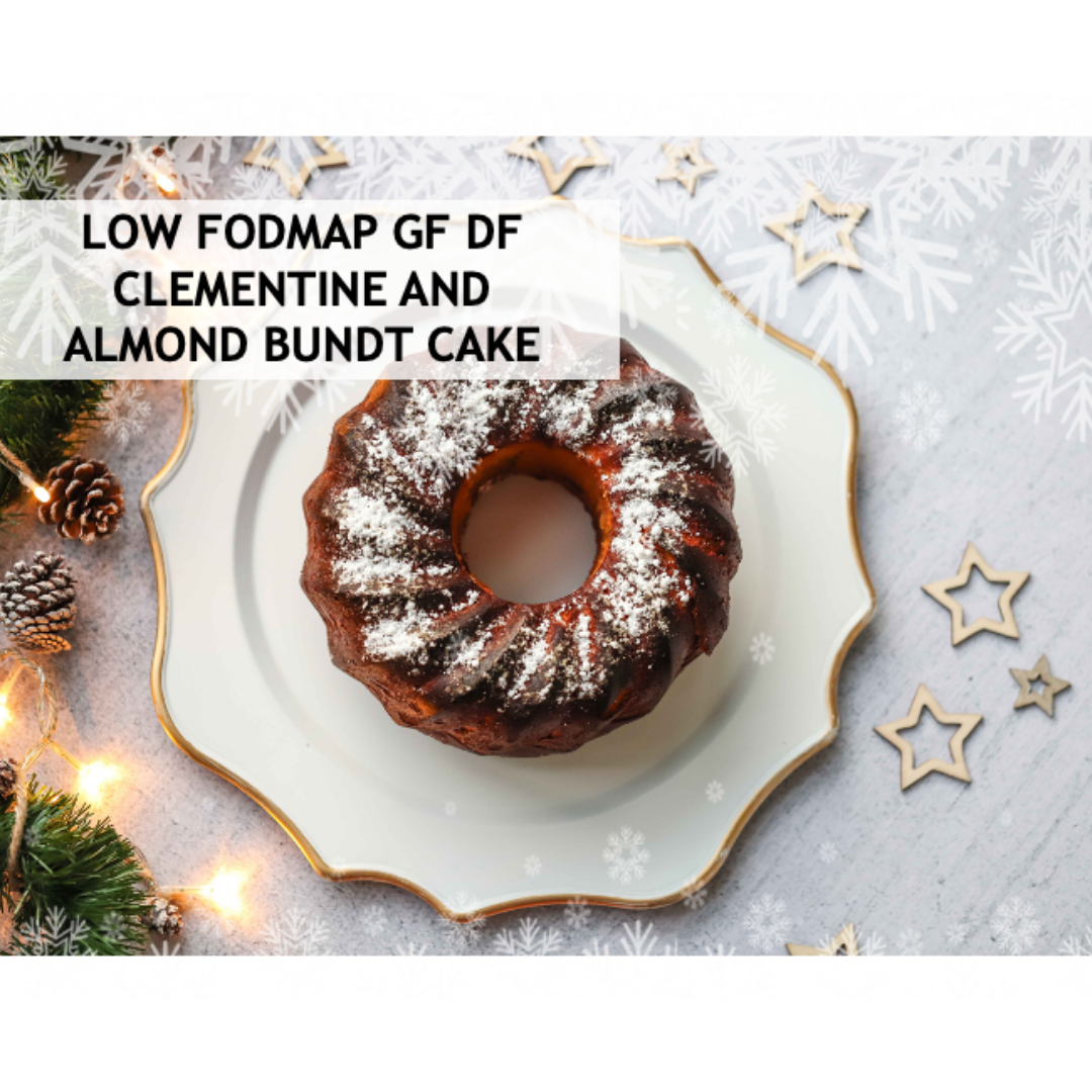 LOW FODMAP GF DF KETO CLEMENTINE AND ALMOND BUNDT CAKE