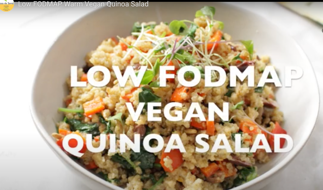 Low FODMAP Warm Vegan Quinoa Salad (Video)