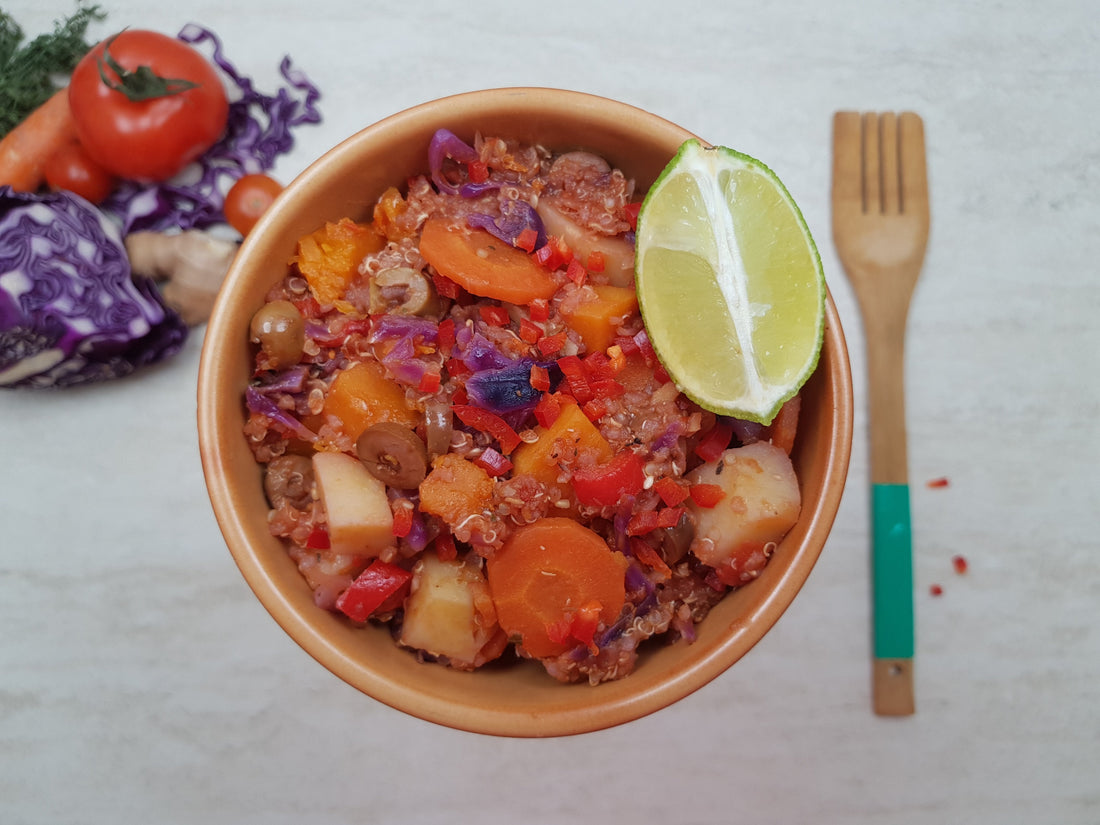 Low FODMAP Vegetarian Quinoa & Vegetable Stew (Video)
