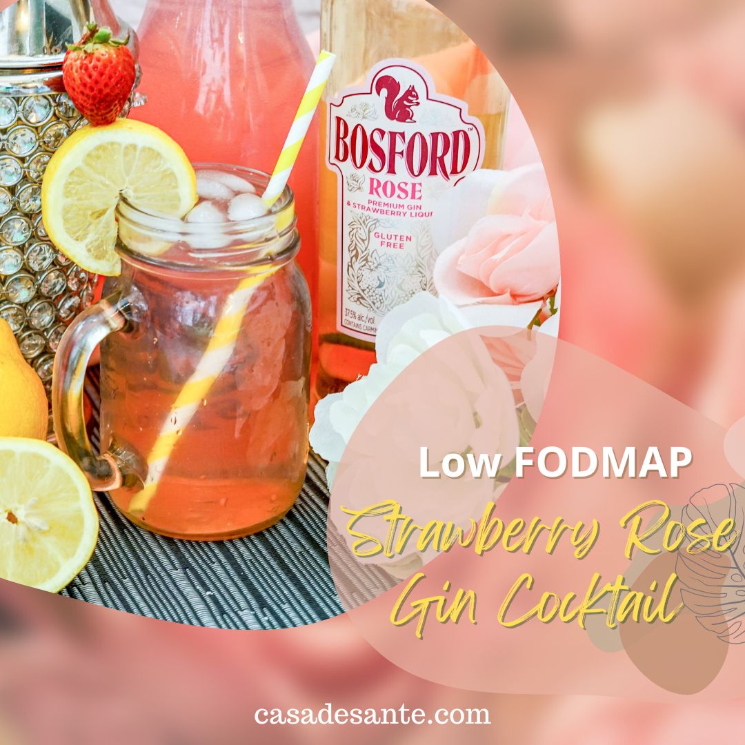 Low FODMAP Strawberry Rose Gin Cocktail