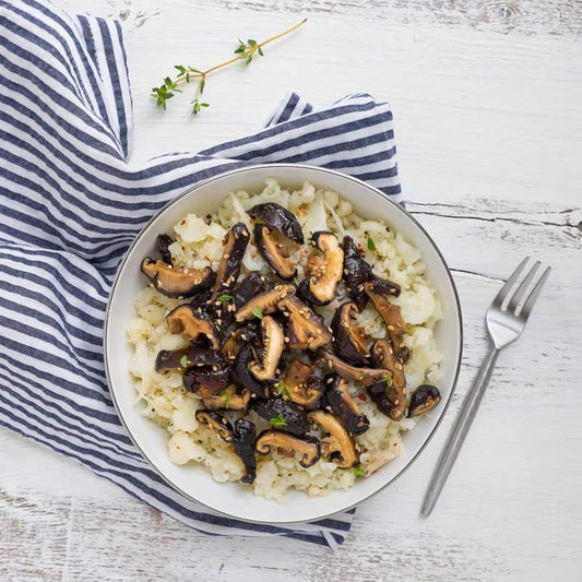 Gluten-free Meal Kit: Mashed Cauliflower with Tamari-glazed Mushrooms - casa de sante