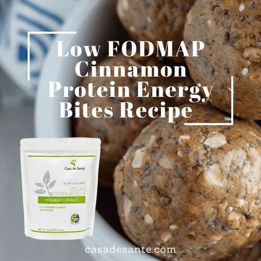 Low FODMAP Cinnamon Protein Energy Bites (Vegan, Gluten Free) - casa de sante