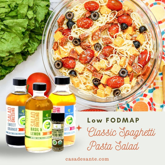 Low FODMAP Classic Spaghetti Pasta Salad - casa de sante