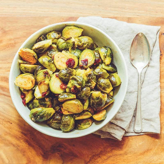 Low FODMAP Holiday Dish: Roasted Brussels Sprouts with Dijon Vinaigrette Recipe - casa de sante