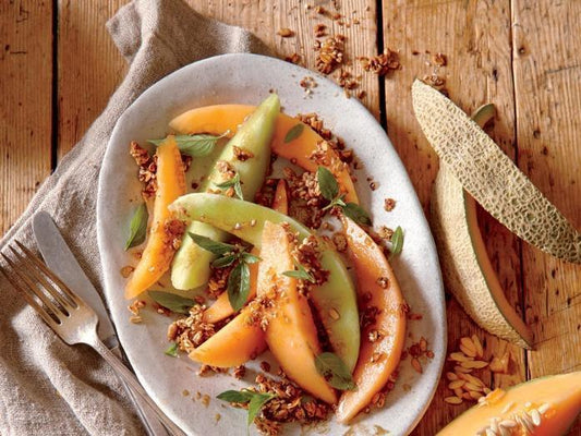 Low FODMAP Melon Salad with Savory Granola Recipe - casa de sante