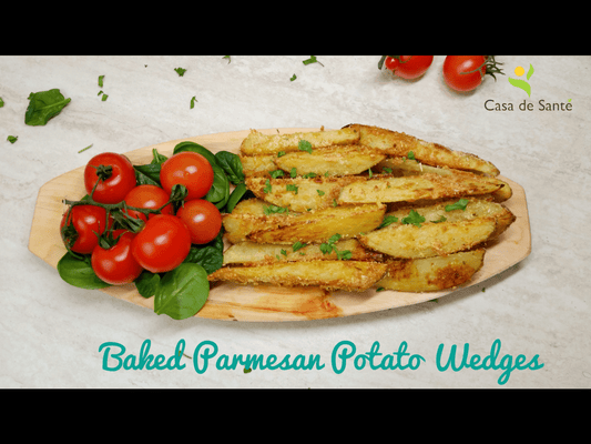 Low FODMAP Vegetarian Parmesan Potato Wedges Recipe (Video) - casa de sante