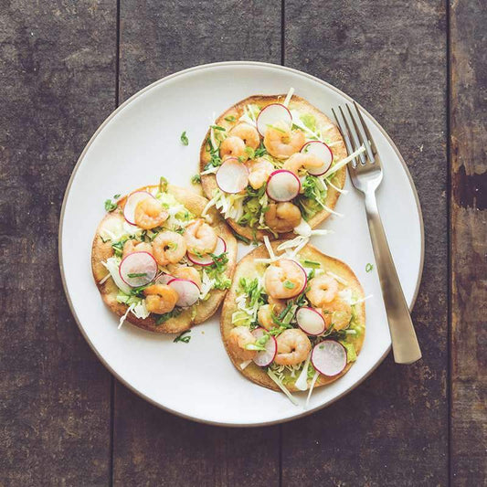 Modern Asian: Ginger Shrimp Tostadas - casa de sante