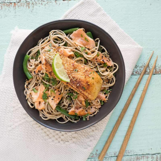 Seafood Bundle: Soba Noodles with Grilled Salmon - casa de sante