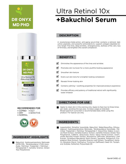 Ultra Retinol 10x + Bakuchiol Serum MD PhD Formulated