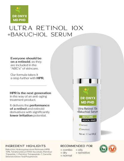Ultra Retinol 10x + Bakuchiol Serum MD PhD Formulated