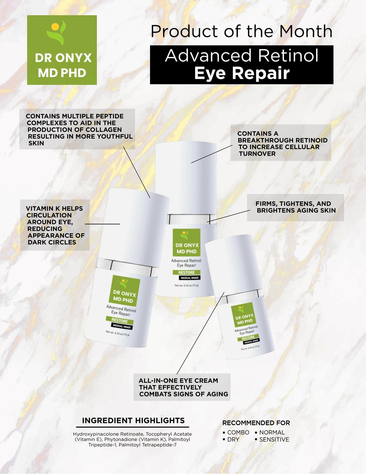 Encapsulated Retinol Eye Repair Cream (MD PhD Formulated)