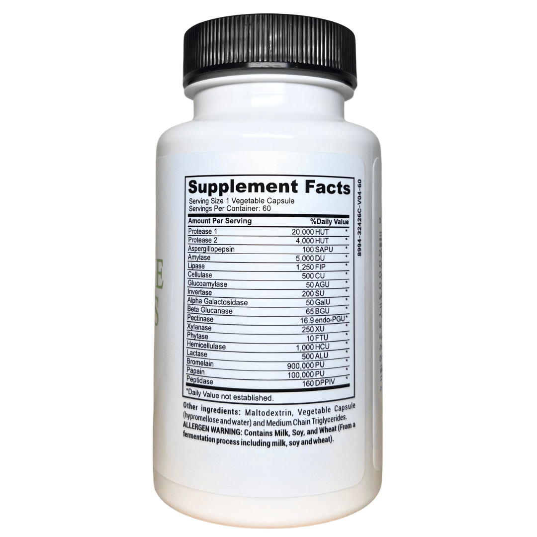 FODMAP Digestive Enzymes | Low FODMAP Gut Friendly Support for Heavy Meals & Bloating