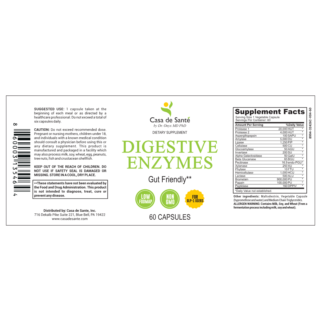 FODMAP Digestive Enzymes | Low FODMAP Gut Friendly Support for Heavy Meals & Bloating
