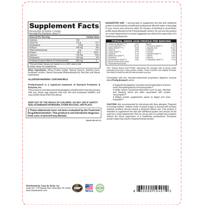 Elemental Whey WPI Protein Powder + Digestive Enzymes (Vanilla) | Low FODMAP & GLP-1 Gut-Gentle Muscle Support