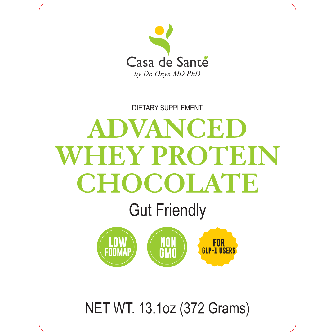 Casa de Sante Low FODMAP Whey Protein Powder + Digestive Enzymes, All Natural Chocolate, Gluten Free, Low Carb, Keto, Paleo