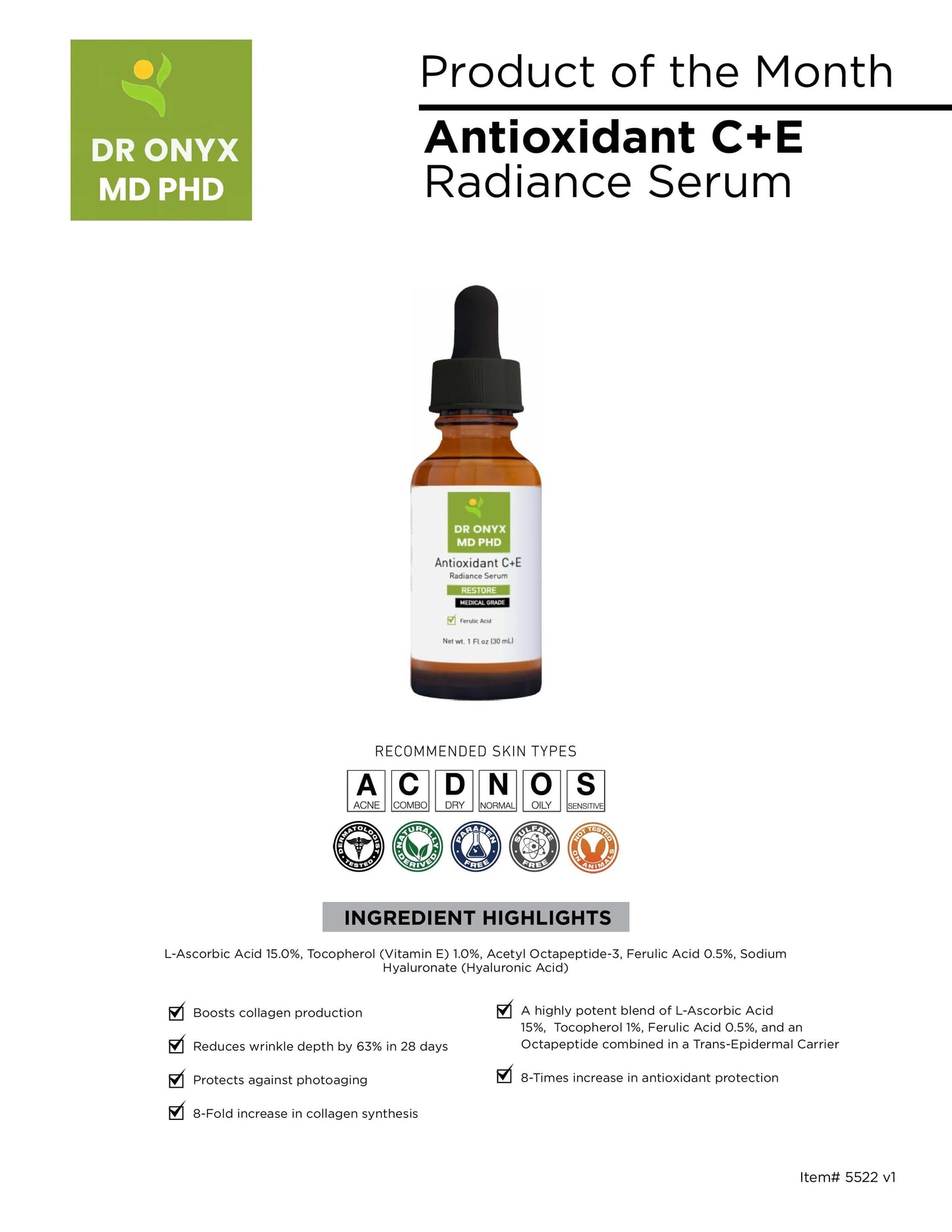 Advanced C+E Ferulic Antioxidant Serum (MD PhD Formulated)