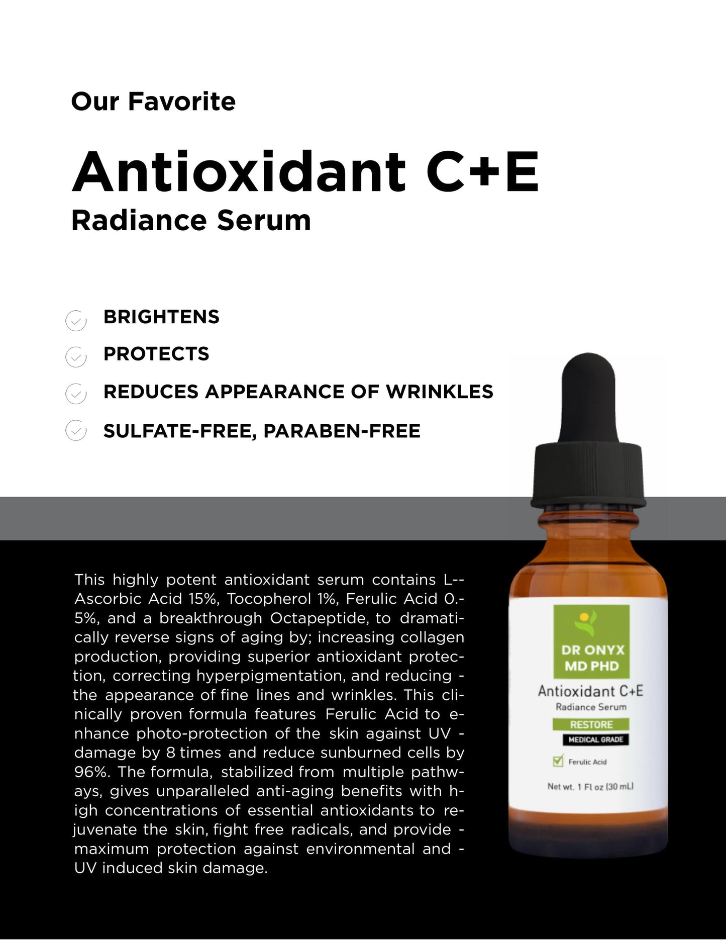Advanced C+E Ferulic Antioxidant Serum (MD PhD Formulated)