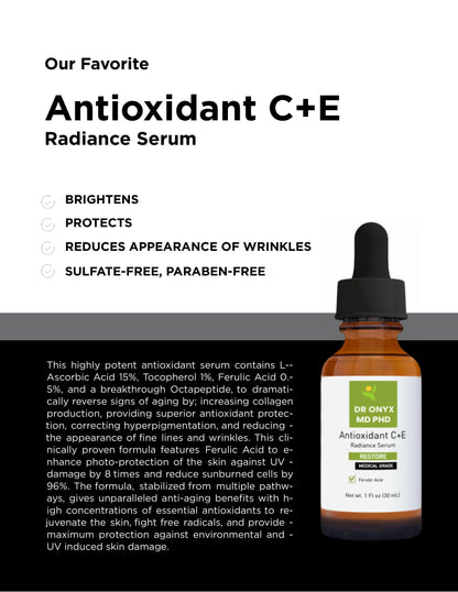 Antioxidant C+E Ferulic Radiance Serum MD PhD Formulated