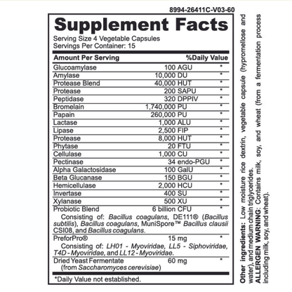 FODMAP Digestive Enzymes with Probiotics Prebiotics & Postbiotics Vegetarian & Raw Diets, IBS SIBO Food Intolerance Malabsorption Prevent Gas & Bloat - casa de sante