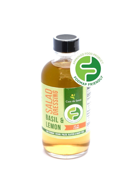 Low FODMAP Certified & AIP Salad Dressing (Basil & Lemon) - Essential Oil Balsamic Vinaigrette No Onion No Garlic Artisan Salad Dressing, Paleo - casa de sante