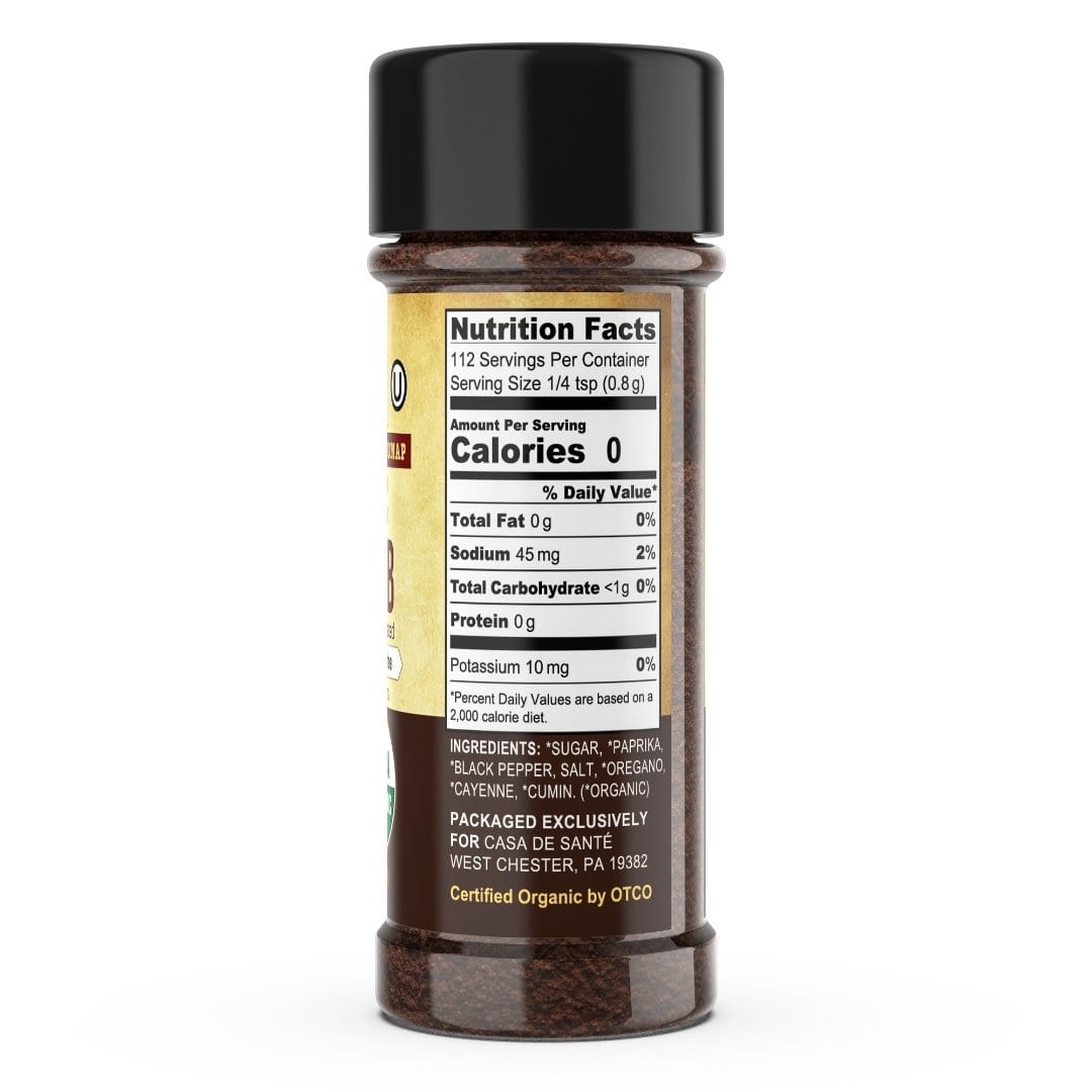 Organic Low FODMAP Spice Mix (BBQ Rub) - No Onion No Garlic, Gluten Free, Low Sodium, No Carb, Keto, Paleo, Kosher - casa de sante