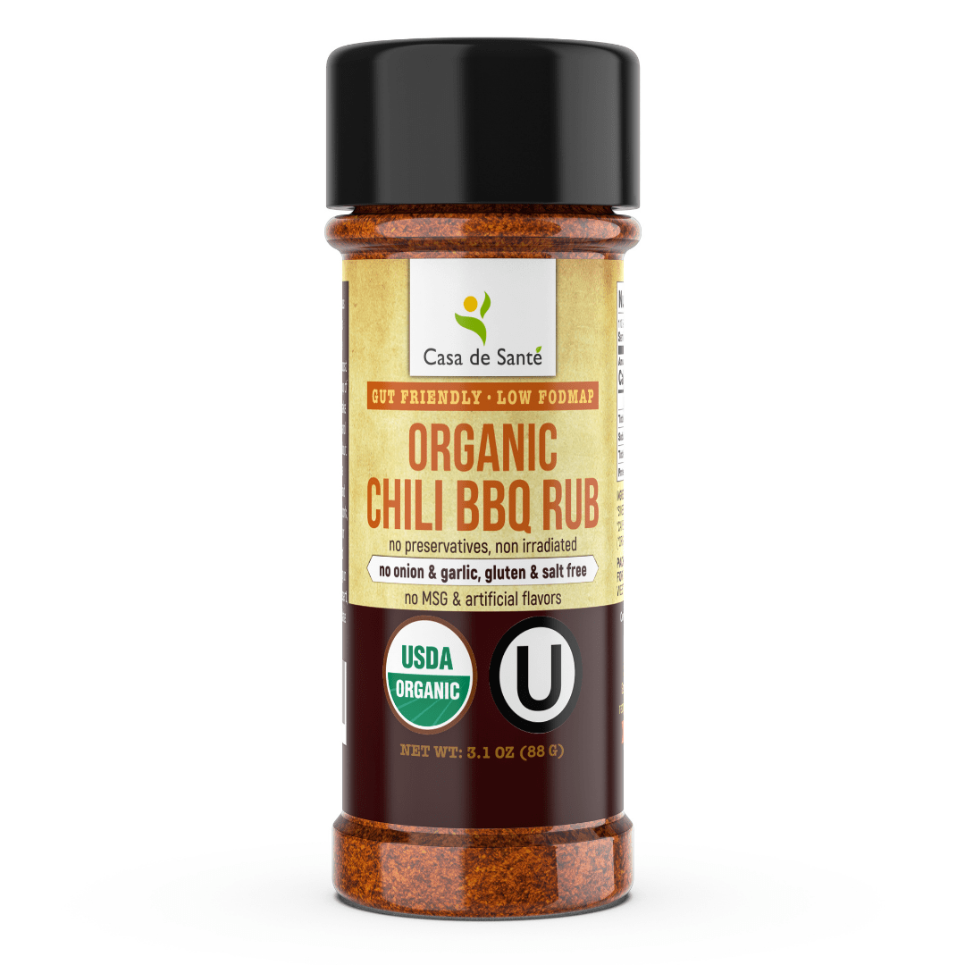 Organic Low FODMAP Spice Mix (Chili BBQ Rub) - No Onion No Garlic, Gluten Free, No Sodium, No Carb, Keto, Paleo, Kosher - casa de sante