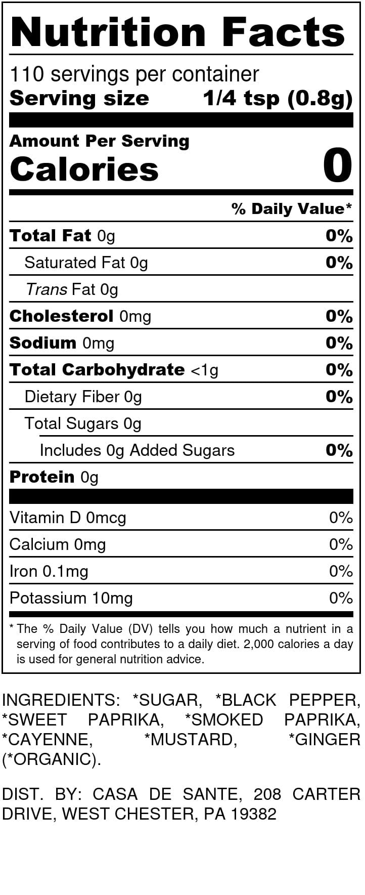 Organic Low FODMAP Spice Mix (Chili BBQ Rub) - No Onion No Garlic, Gluten Free, No Sodium, No Carb, Keto, Paleo, Kosher - casa de sante