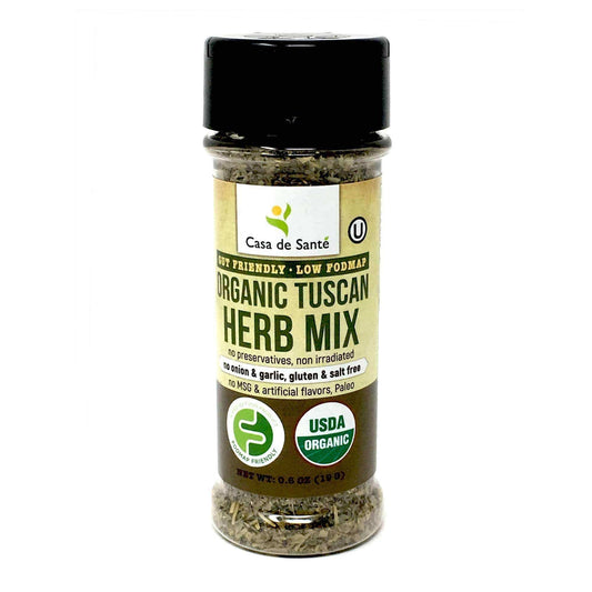 Organic Low FODMAP Certified Spice Mix (Tuscan Herb ) - No Onion No Garlic, Gluten Free, AIP, No Sodium, No Carb, Keto, Paleo, Kosher - casa de sante